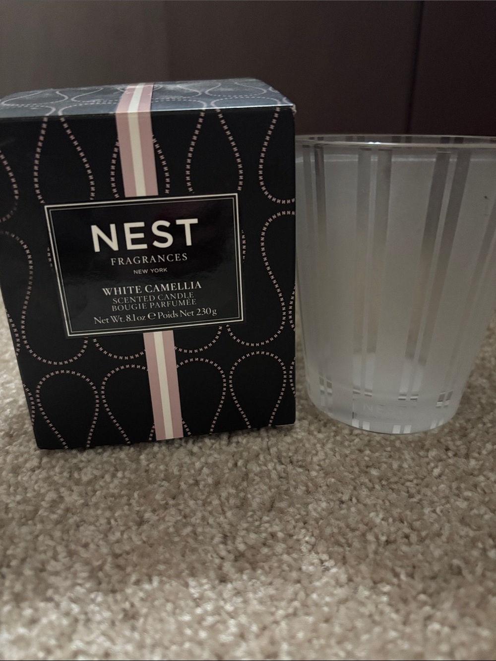 EMPTY glass Nest Fragrances candle jar
